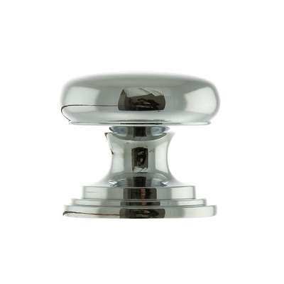 Atlantic Old English Lincoln Solid Brass Victorian Cabinet Knob On Concealed Fix Rose (32mm OR 38mm), Polished Chrome - OEC1232PC POLISHED CHROME - 32mm