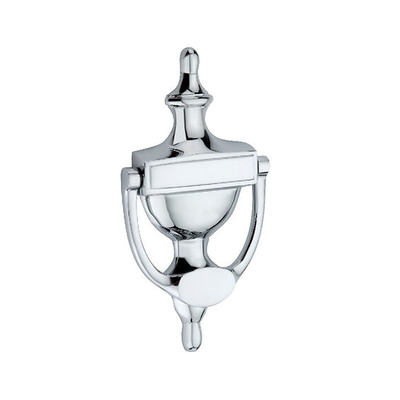 Spira Brass Small Victorian Door Knocker (155mm x 80mm), Polished Chrome - SB4106PC POLISHED CHRME
