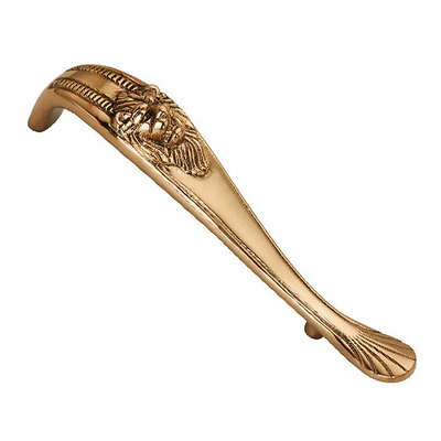 Spira Brass Lion Cupboard Pull Handle (190mm c/c), Aged Brass - SB5102AB AGED BRASS