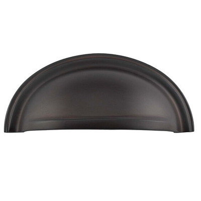 Frelan Hardware Burlington Drawer Pull Cup Handle, Dark Bronze - BUR423DB DARK BRONZE - 95mm x 40mm