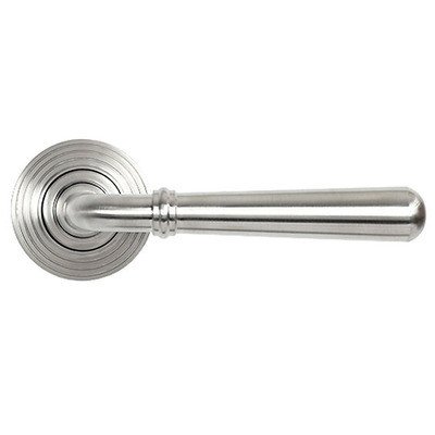 From The Anvil Newbury Door Handles On Beehive Rose, Satin Marine Stainless Steel - 46512 (sold in pairs) SATIN MARINE STAINLESS STEEL - SPRUNG