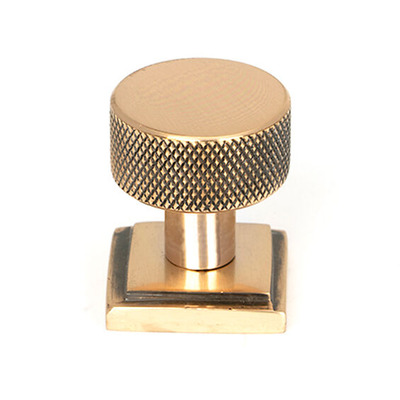 From The Anvil Brompton Square Rose Cabinet Knob (25mm, 32mm Or 38mm), Polished Bronze - 46833 POLISHED BRONZE - 38mm