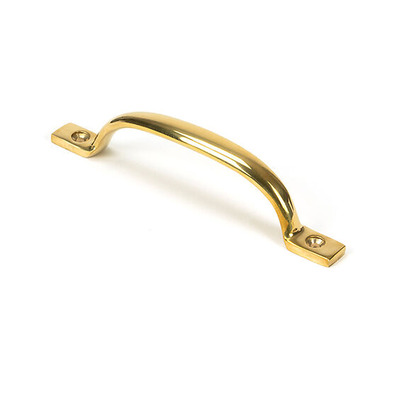 From The Anvil Slim Sash Window Pull Handle (130mm x 12mm), Polished Brass - 46959 POLISHED BRASS