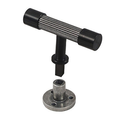 Finesse Immix Reed Anti Rotation T-Bar Cabinet Knob (70mm Length), Black - IMX2008-B BLACK