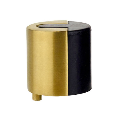 Zoo Hardware Floor Mounted Round Door Stop, PVD Satin Brass - ZAS86-PVDSB PVD SATIN BRASS