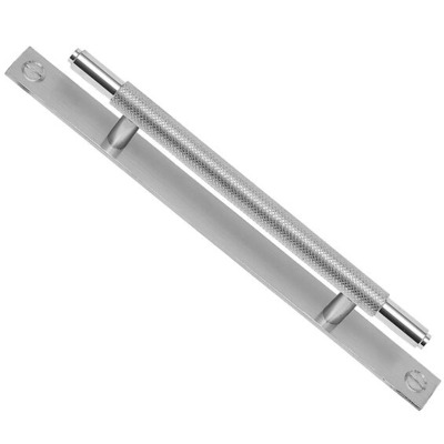 Access Hardware Knurled T-Bar Cabinet Handle On Backplate (96mm, 128mm OR 192mm c/c), Satin Stainless Steel - P110611S SATIN STAINLESS STEEL - 192mm c/c