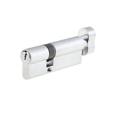 Frelan Hardware Euro Profile 5 Pin Offset Cylinders & Turn (Various Sizes), Satin Chrome - JL-3050EPCTSC 40mm/60mm - SATIN CHROME