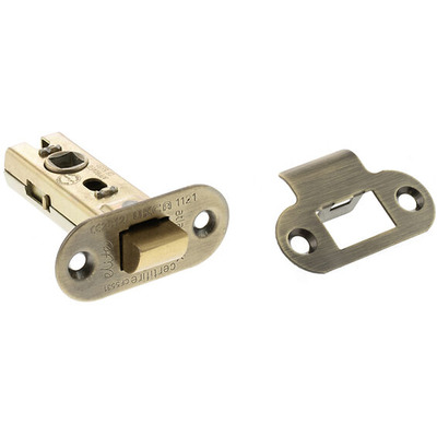 Atlantic Hardware 2.5 OR 3 Inch Radius Tubular Latches (Bolt Through), Antique Brass - ALRCE25AB 64mm (2.5 INCH) ANTIQUE BRASS