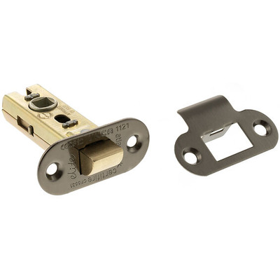 Atlantic Hardware 2.5 OR 3 Inch Radius Tubular Latches (Bolt Through), Black Nickel - ALRCE25BN 76mm (3 INCH) BLACK NICKEL