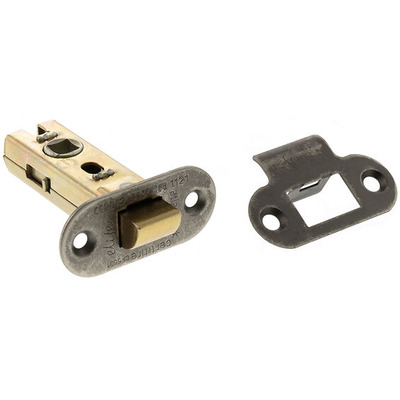 Atlantic Hardware 2.5 OR 3 Inch Radius Tubular Latches (Bolt Through), Distressed Silver - ALRCE25DS 76mm (3 INCH) DISTRESSED SILVER