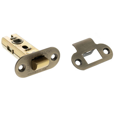 Atlantic Hardware 2.5 OR 3 Inch Radius Tubular Latches (Bolt Through), Matt Antique Brass - ALRCE25MAB 64mm (2.5 INCH) MATT ANTIQUE BRASS