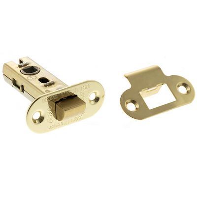 Atlantic Hardware 2.5 OR 3 Inch Radius Tubular Latches (Bolt Through), Polished Brass - ALRCE25PB 76mm (3 INCH) POLISHED BRASS