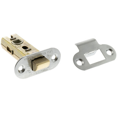 Atlantic Hardware 2.5 OR 3 Inch Radius Tubular Latches (Bolt Through), Satin Chrome - ALRCE25SC 64mm (2.5 INCH) SATIN CHROME