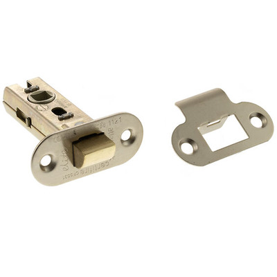 Atlantic Hardware 2.5 OR 3 Inch Radius Tubular Latches (Bolt Through), Satin Nickel - ALRCE25SN 64mm (2.5 INCH) SATIN NICKEL