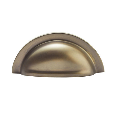 Alexander & Wilks Bardom Ridged Cup Handle (76mm c/c), Antique Brass - AW903AB ANTIQUE BRASS - 76mm c/c