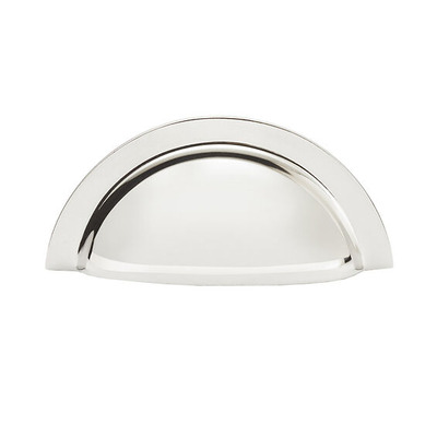 Alexander & Wilks Bardom Ridged Cup Handle (76mm c/c), Polished Nickel - AW903PN POLISHED NICKEL - 76mm c/c