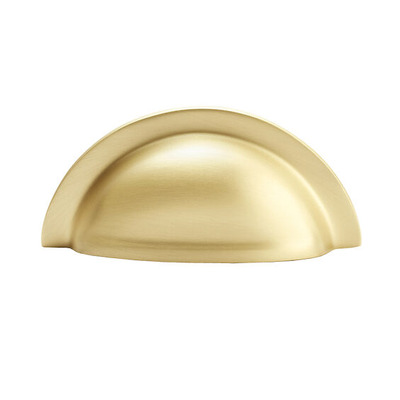 Alexander & Wilks Bardom Ridged Cup Handle (76mm c/c), Satin Brass - AW903SB SATIN BRASS - 76mm c/c