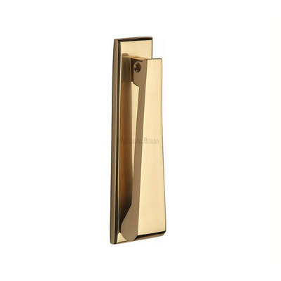 Heritage Brass Contemporary Slim Door Knocker, Unlacquered Brass - K1310-ULB UNLACQUERED BRASS