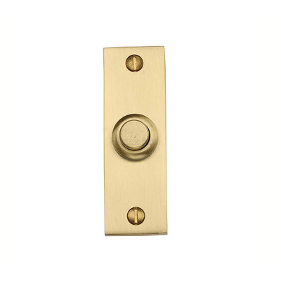 Heritage Brass Rectangular Bell Push (76mm x 25mm), Satin Brass - V1182-SB SATIN BRASS