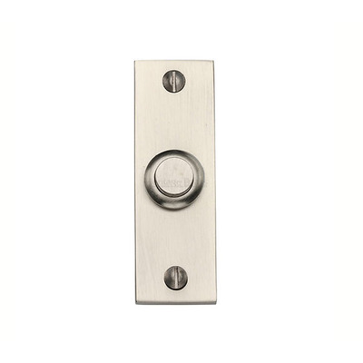 Heritage Brass Rectangular Bell Push (76mm x 25mm), Satin Nickel - V1182-SN SATIN NICKEL
