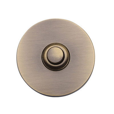 Heritage Brass Round Bell Push (53mm Diameter), Antique Brass - V1184-AT ANTIQUE BRASS