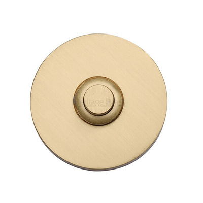 Heritage Brass Round Bell Push (53mm Diameter), Satin Brass - V1184-SB SATIN BRASS