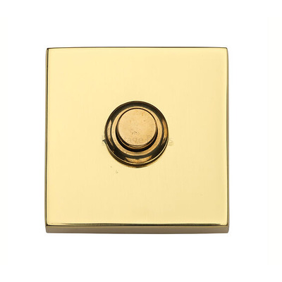 Heritage Brass Square Bell Push (54mm x 54mm), Polished Brass - V1188-PB POLISHED BRASS