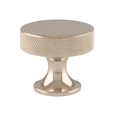 Alexander & Wilks Berlin Knurled Plain Cupboard Knob (38mm), Polished Nickel - AW841-38-PN POLISHED NICKEL - 38mm