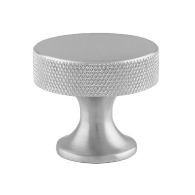 Alexander & Wilks Berlin Knurled Plain Cupboard Knob (38mm), Satin Chrome - AW841-38-SC SATIN CHROME - 38mm