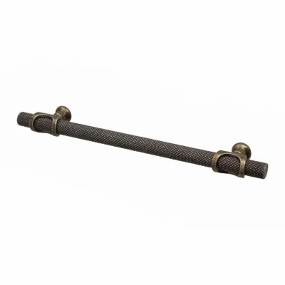 Amelia - Knurled T-Bar Kitchen Cupboard Handle -  Antique Brass