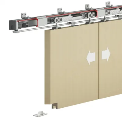 DS-Slide Double Synchro Sliding Door Kit - 3600mm Track - One Way Soft Close