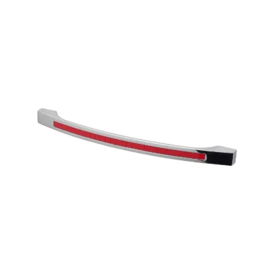 Glow - Kitchen Cupboard Bow Handle - Polished Chrome - Red