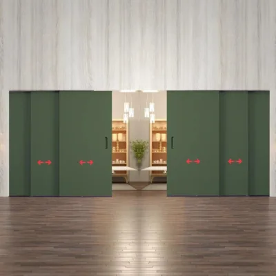 TP-Slide Double Telescopic Sliding Door Kit - 2 + 2 Door - 6000mm Track