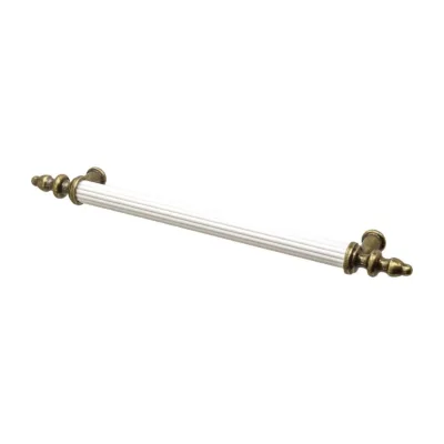 Vandon - Traditional T-Bar Kitchen Drawer Handle - White - Antique Brass